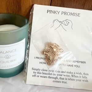 NEW 2pc Pinky Promise Gold Womens Bracelet set  friendship family Jewlery